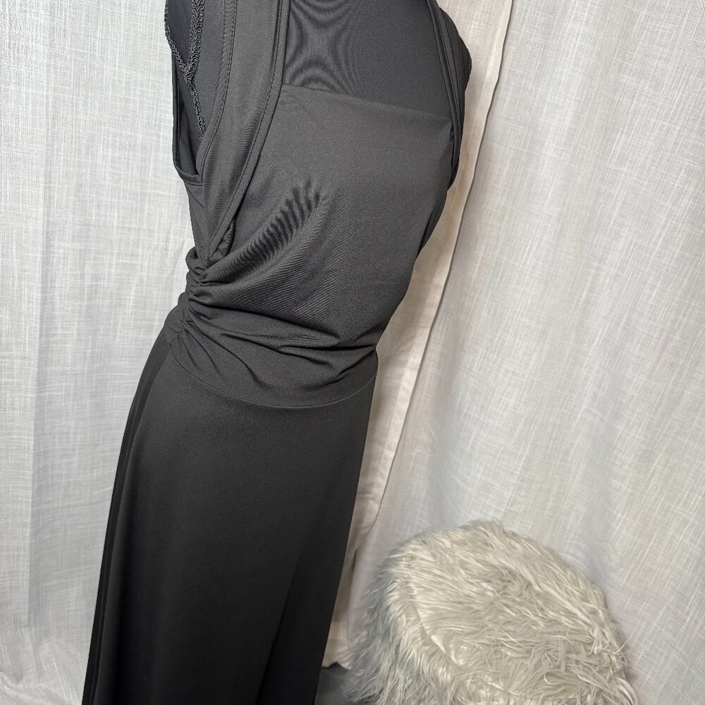 Sleek Black Ruched Halter Maxi Dress - Shein ~ Versatile Style ~ Size L